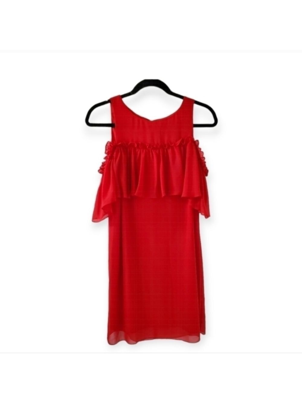 Gianni Bini Red Ruffle Cold Shoulder Dress XS